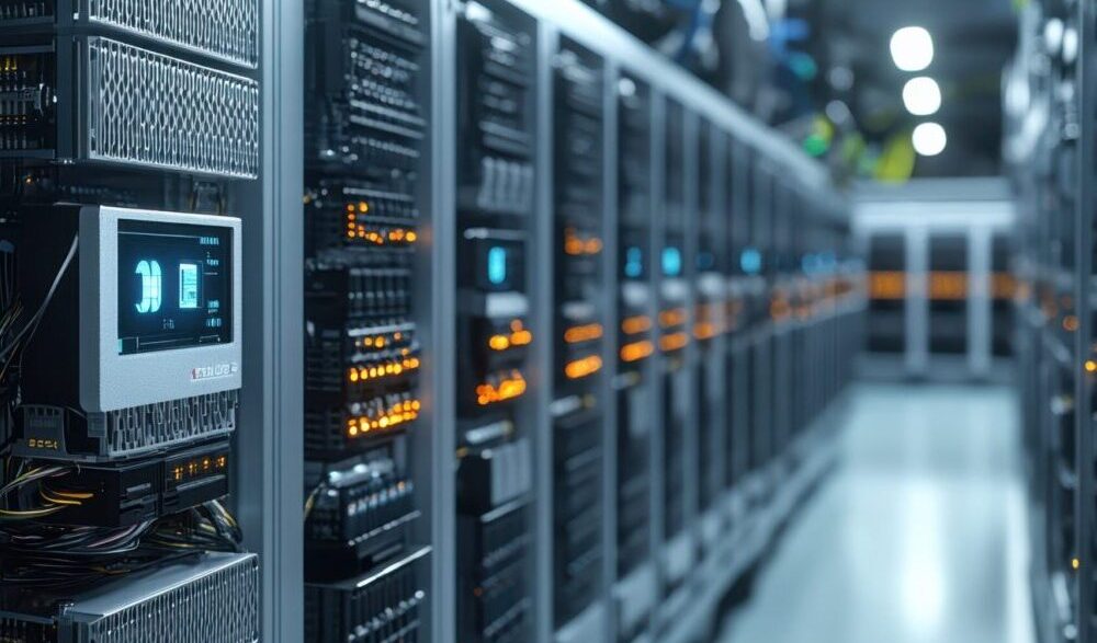 modern data servers in a high tech server room, orange lights glowing, futuristic data center, advanced technology, digital infrastructure, networking, cloud computing, secure data storage, it infrastructure modern data servers in a high tech server room, orange lights glowing, futuristic data center, advanced technology, digital infrastructure, networking, cloud computing, secure data storage, it infrastructure